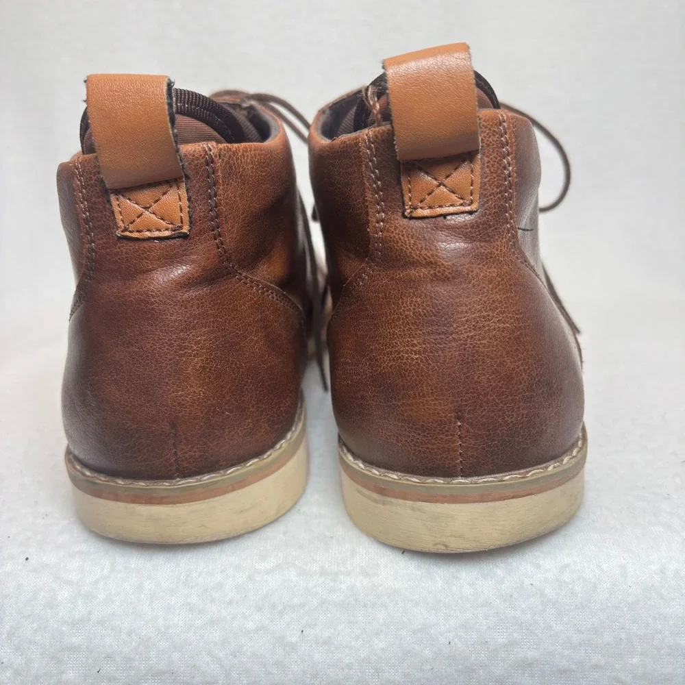 Steve‎ Madden Chukka Boots Mens Brown Faux Leather Lace Up Academia Gorpcore 13